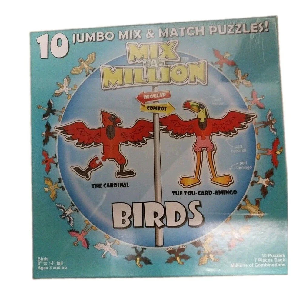 A Broader View BIRDS Jigsaw Puzzle 10 Jumbo Mix and Match Millions Of Combo's